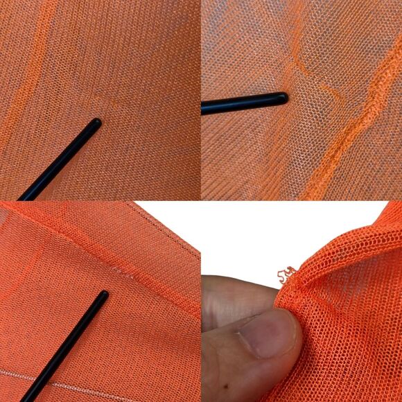 NWT Zara Women's Bright Orange Sheer Pullover Long Sleeve Top M - Picture 13 of 13